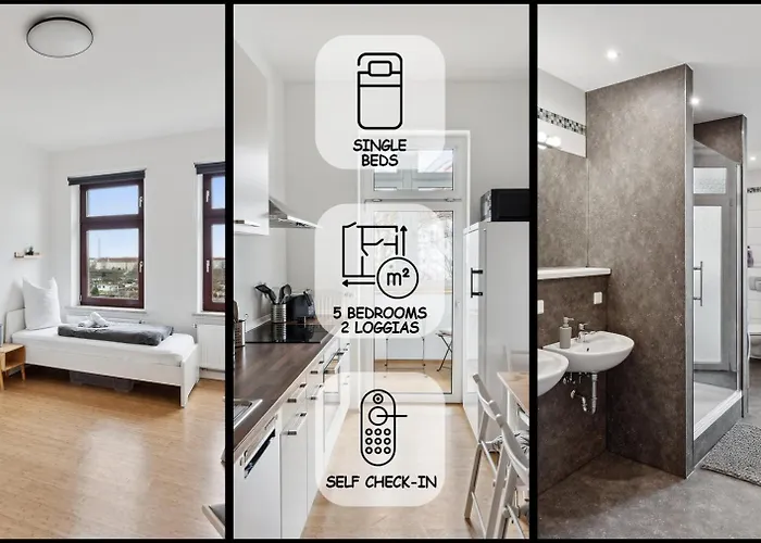 Apartment Fuer 13 Gaeste, 5 Schlafzimmer, 2 Baeder, 2 Loggia\'S, Leipzig Zentrum Ost